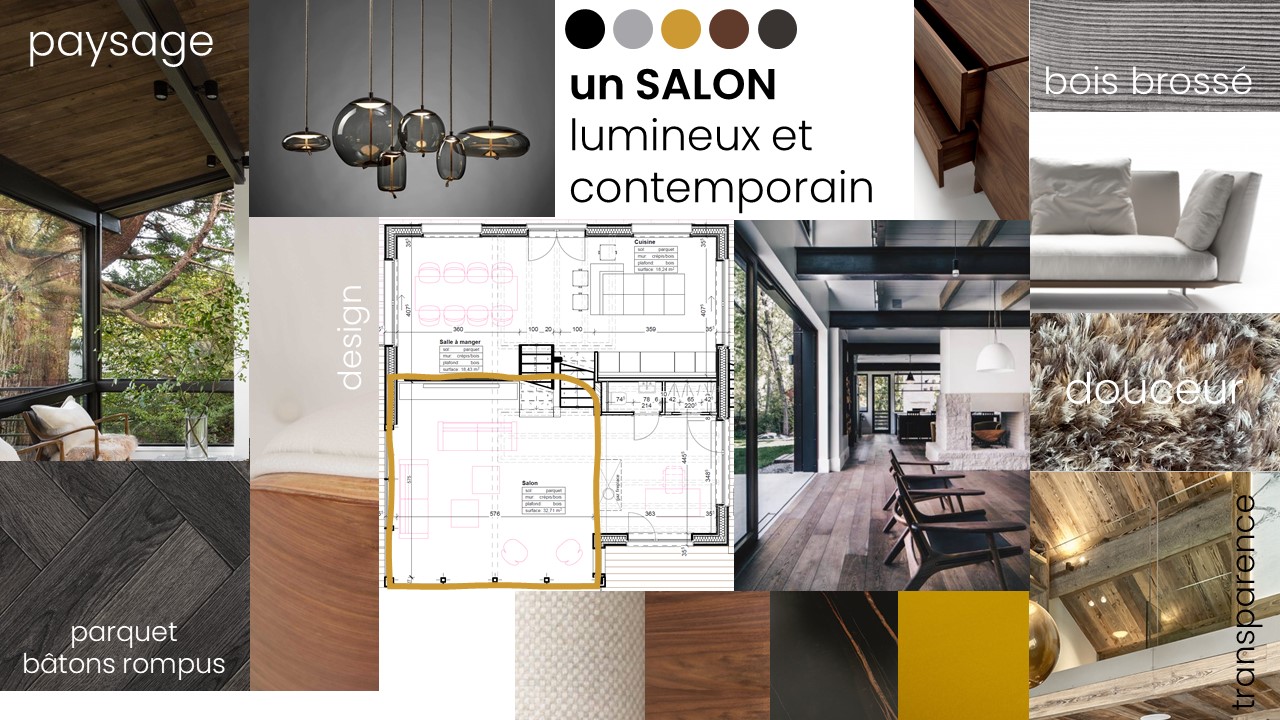 Projet d'aménagement et de décoration de chalet - Moodboard de la salle à manger